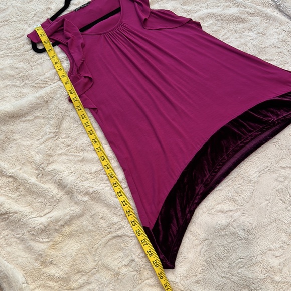 Ella Moss ruffle sleeveless fuschia pink with purple velvet trim top tunic - Picture 11 of 11